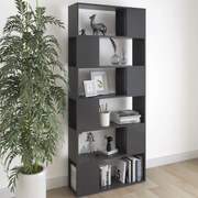 vidaXL Boekenkast/kamerscherm 80x24x186 cm spaanplaat grijs