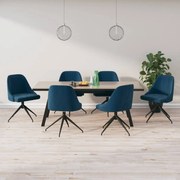 vidaXL Eetkamerstoelen 6 st fluweel blauw