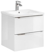 Comad Capri White badkamermeubel 60cm met witte wastafel en kraangat wit/eiken