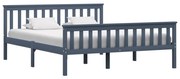 vidaXL Bedframe massief grenenhout grijs 160x200 cm