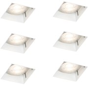 Set van 6 inbouwspots wit GU10 50mm trimless - Oneon