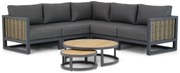 Hoek loungeset 5 personen Aluminium/wicker Grijs Santika Furniture Santika