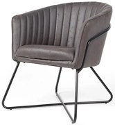 Eetkamerstoel - Nova - lederlook Soft antraciet