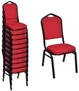 vidaXL Eetkamerstoelen 10 st stof rood