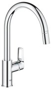 Grohe Start Loop Keukenkraan - 1-gats - hoge draaibare uittrekbare uitloop- voorsprong 21.5cm - open greep - chroom 30556000