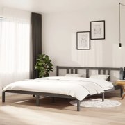 vidaXL Bedframe massief hout grijs 180x200 cm 6FT Super King