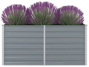 vidaXL Plantenbak verhoogd 160x80x77 cm gegalvaniseerd staal grijs