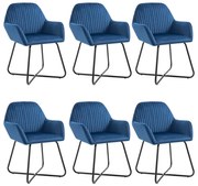 vidaXL Eetkamerstoelen 6 st fluweel blauw