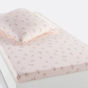 Hoeslaken in gewassen katoen 50% recycled katoen Camomille