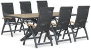 Tuinset 6 personen 215 cm Aluminium Grijs Presto Tarenta/Palermo