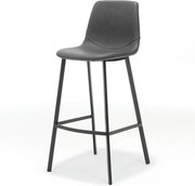 Barkruk Monza - leer Vintage zwart