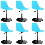 vidaXL Eetkamerstoelen draaibaar 6 st PP blauw