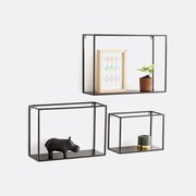 Set van 3 wandrekken in metaal en ijzer, Hiba