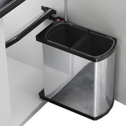 Hailo Duo Afvalemmer voor draaideurkast 20,3x38,8x42cm chroom/zwart