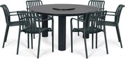 Tuinset 6 personen 150 cm Kunststof Grijs Domani Furniture Alba/Arancia