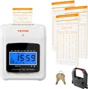 VEVOR Tijdklok Tijdregistratie 102 Tijdkaarten, Elektronische tijdklok inclusief 2 sleutels + 1 band, Witte elektronische wandklok voor kleine bedrijven, kantoren, fabrieken, enz.