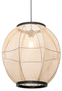 Oosterse hanglamp bruin stof 46 cm - RobOosters E27 ovaal Binnenverlichting Lamp