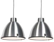 Set van 2 hanglampen aluminium 38 cm dimbaar - Anteros Industriele / Industrie / Industrial, Modern E27 rond Binnenverlichting Lamp