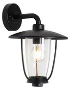 Moderne buiten wandlamp zwart met helder glas - Khana