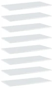 vidaXL Wandschappen 8 st 80x40x1,5 cm spaanplaat hoogglans wit