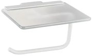 Eastbrook Asti messing toiletrolhouder met glazen planchet wit mat