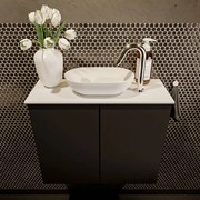 Mondiaz Fowy toiletmeubel 60cm urban met witte waskom midden en kraangat