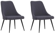 vidaXL Eetkamerstoelen 2 st stof donkergrijs