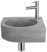 Differnz Cleo fonteinset - 31.5x31.5x10cm - Kwartrond - 1 kraangat - Recht matte chromen kraan - Beton Grijs SW538305/SW543205/SW642464/SW696217