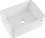 VEVOR Rechthoekige wastafel, 406 x 305 x 133 mm, wastafel boven het aanrecht, moderne keramische wastafel, voor toiletten, hotels, restaurants, helder wit