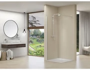 Van Rijn Products ST01 Vaste wand 137-139 cm breed 8mm helder glas incl. glasbehandeling wit muurprofiel 200cm hoog ST01WT140M