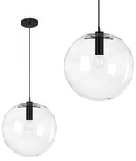 Hangende glazen plafondlamp Lassi Zwart 30 cm APP308-1CP