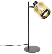 Industriële tafellamp zwart met goud - Kayden