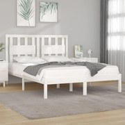 vidaXL Bedframe massief grenenhout wit 160x200 cm