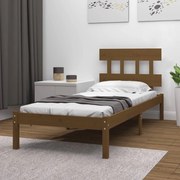 vidaXL Bedframe massief hout honingbruin 75x190 cm 2FT6 Small Single