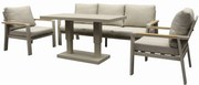 Lola stoel bank dining loungeset 4 delig verstelbare tafel latte zand