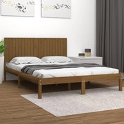 vidaXL Bedframe massief grenenhout honingbruin 200x200 cm