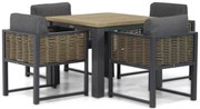 Tuinset 4 personen 90 cm Aluminium/wicker Grijs Santika Furniture Santika