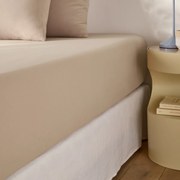 Hoeslaken van gewassen microvezel, gerecycled polyester,  hoogte 30 cm