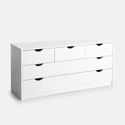 Ladekast met 5 lades, massief dennenhout, Crawley