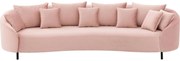 Goossens Bank Ragnar roze, stof, 4-zits, modern design