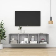 vidaXL Tv-wandmeubel 37x37x142,5 cm spaanplaat betongrijs