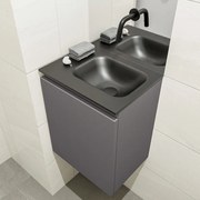 Mondiaz Olan 40cm toiletmeubel dark grey met wastafel urban rechts geen kraangat