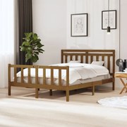 vidaXL Bedframe massief hout honingbruin 150x200 cm 5FT King Size