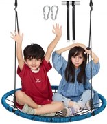 VEVOR Spinnenwebschommel, ronde schommel van 102 cm voor kinderen buiten, draagvermogen van 340 kg, stevige schommelstoel van geweven touw met ophangriemen voor aan de boom en verstelbare touwen met meerdere strengen