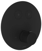 Hotbath Cobber Afbouwdeel thermostaat Rond met 2 push buttons Zwart Mat PB009