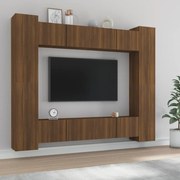 vidaXL 8-delige Tv-meubelset bewerkt hout bruineikenkleurig