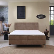Boxspring Lederlook 160x200 Beige
