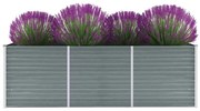 vidaXL Plantenbak verhoogd 240x80x77 cm gegalvaniseerd staal grijs