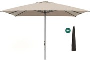 Parasol Shadowline Cuba | Inclusief hoes | Vierkant | 350x350cm | Met katrol | Bruin | Kees Smit Tuinmeubelen