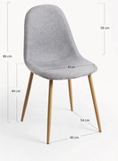 Set 4 Teok Stoffen Stoelen